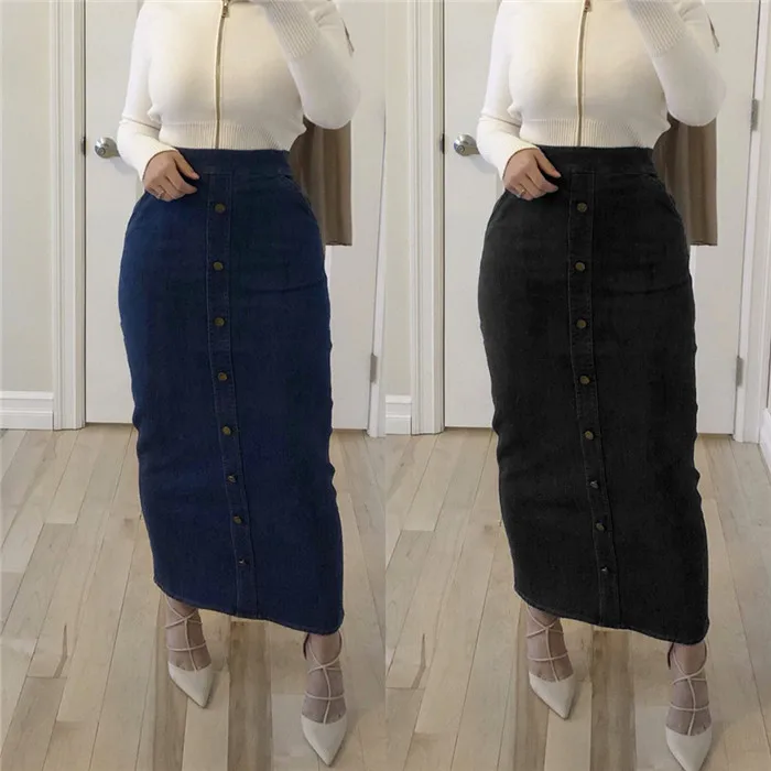 

Fashion women tight jeans skirts stretch demin skirts, Black,blue