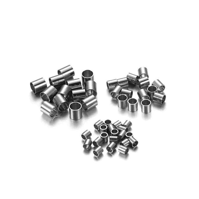 

Hot Sale Stainless Steel Crimp End Beads Tube for DIY Jewelry Supplies Connection Making