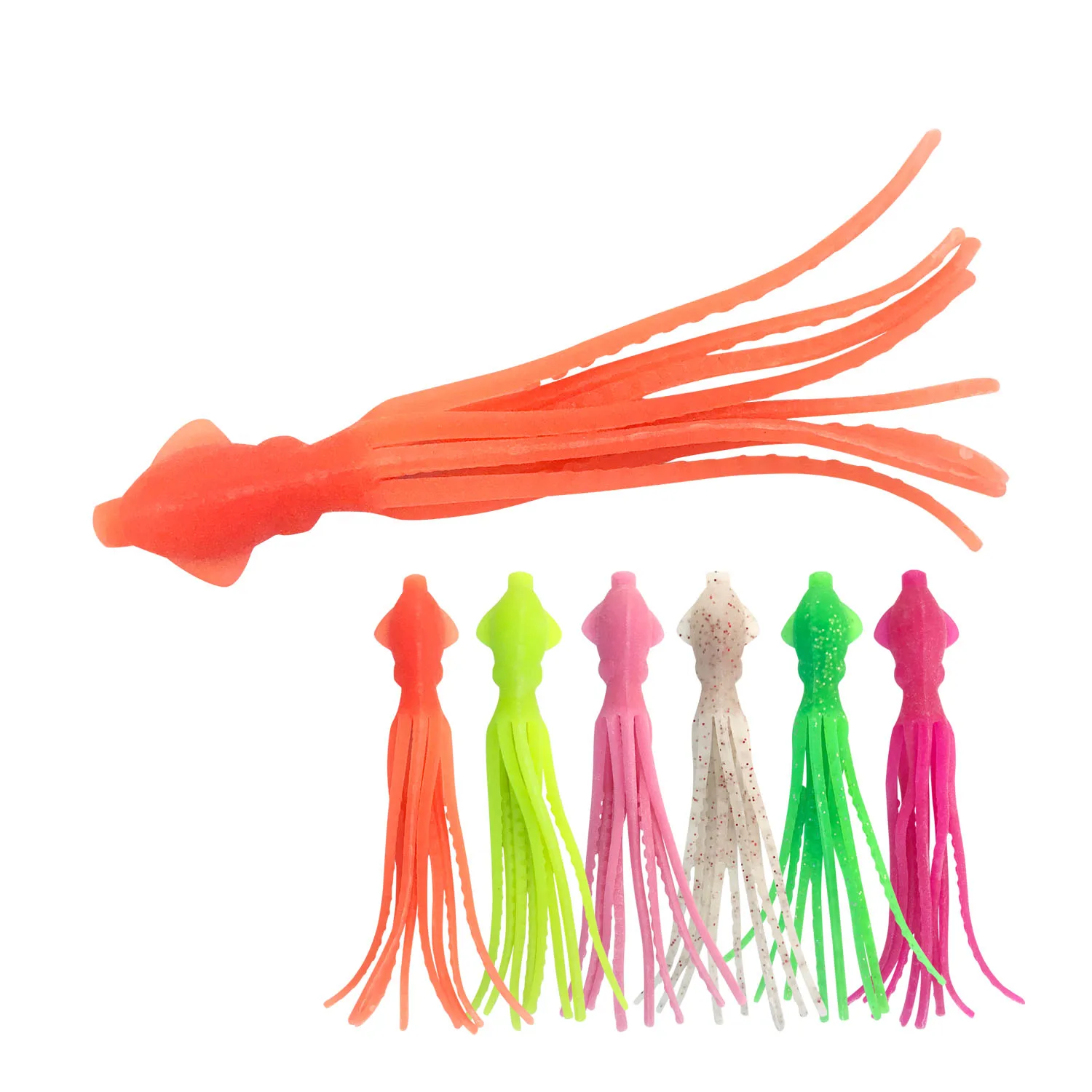 

5.5cm 8.5cm Octopus soft lure Squid Skirts tpr plastic luminous Artificial Bait