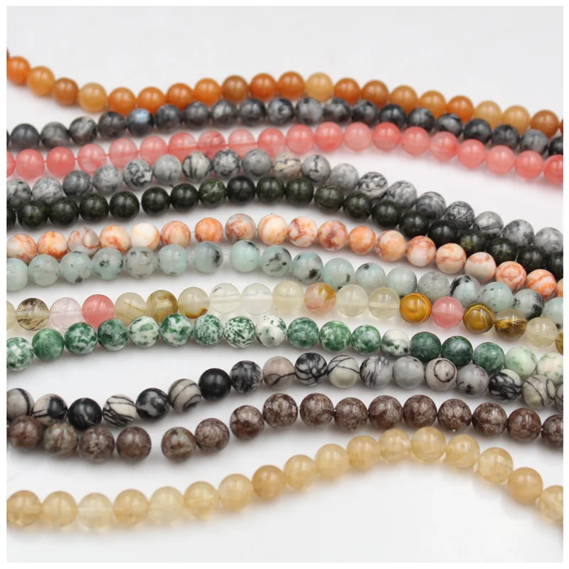 

Natural stone loose beads DIY handmade semi-finished jewelry accessories vintage agate round beads wholesale