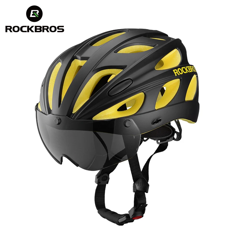 

ROCKBROS Wholesale Bicycle Parts Mountain Bike Cycling Helmet with Polarized Goggle, Black red/white/black yellow/blue