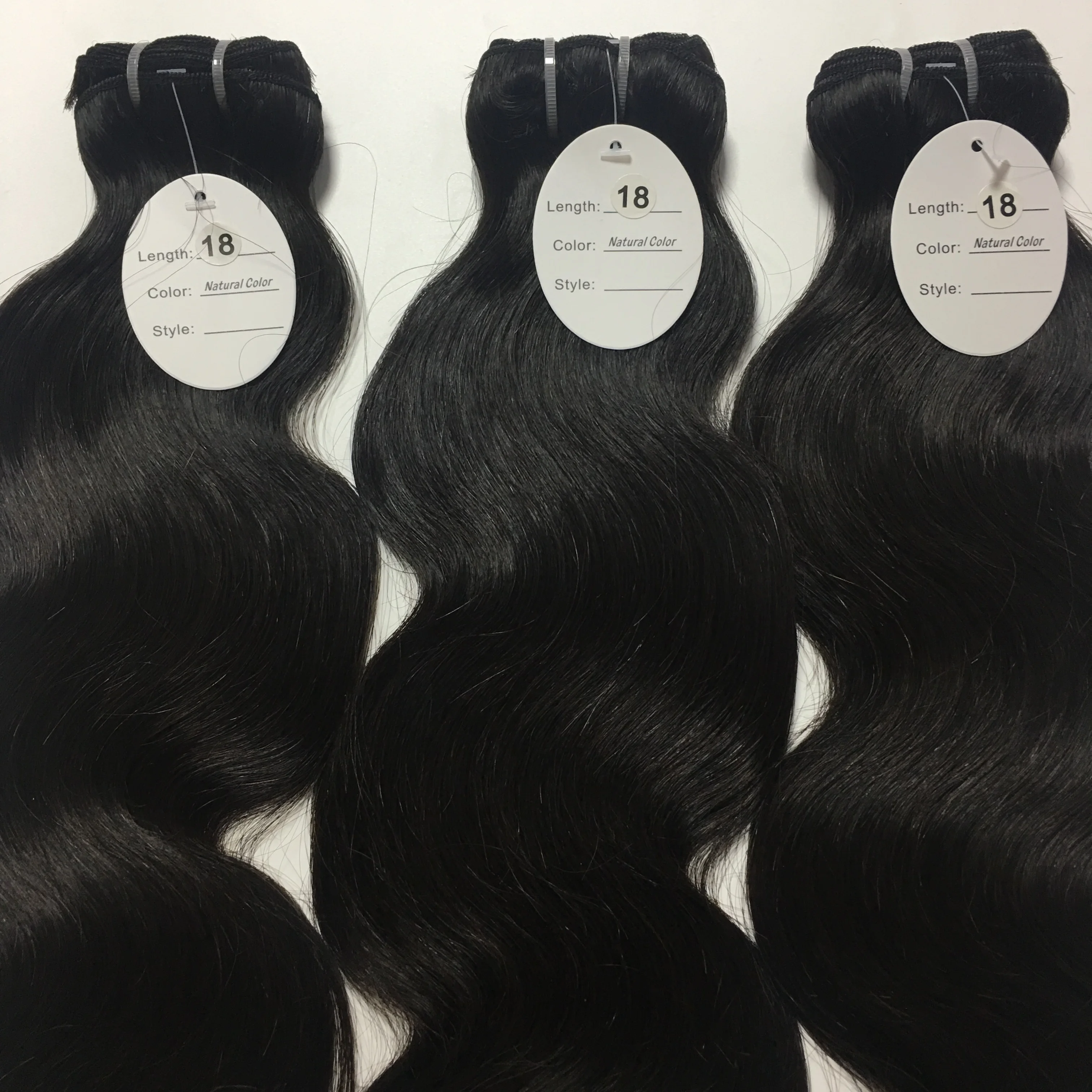 

100% human hair raw indian hair straight body wave sample