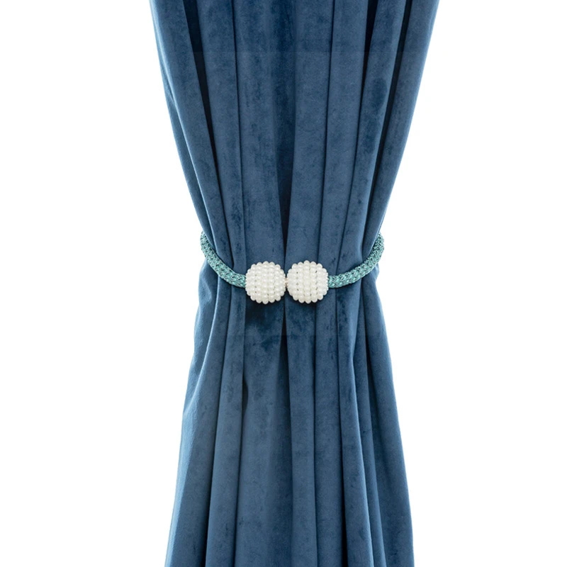 

R&C Metal Magnetic Wall Curtain Tieback, Wedding Decor For Home Curtain Buckle, Pearl Decorative Clip Holder Curtain Holdback/