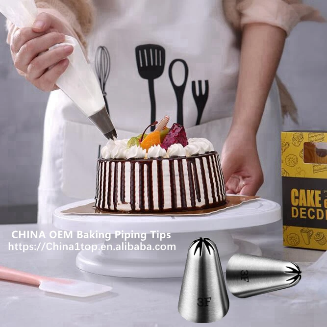 

CHINA OEM Factory 52# Stainless Steel Baking Nozzle Russian Bakery Cream Cake Pastry Icing Flower Piping Tip Tool Decoration