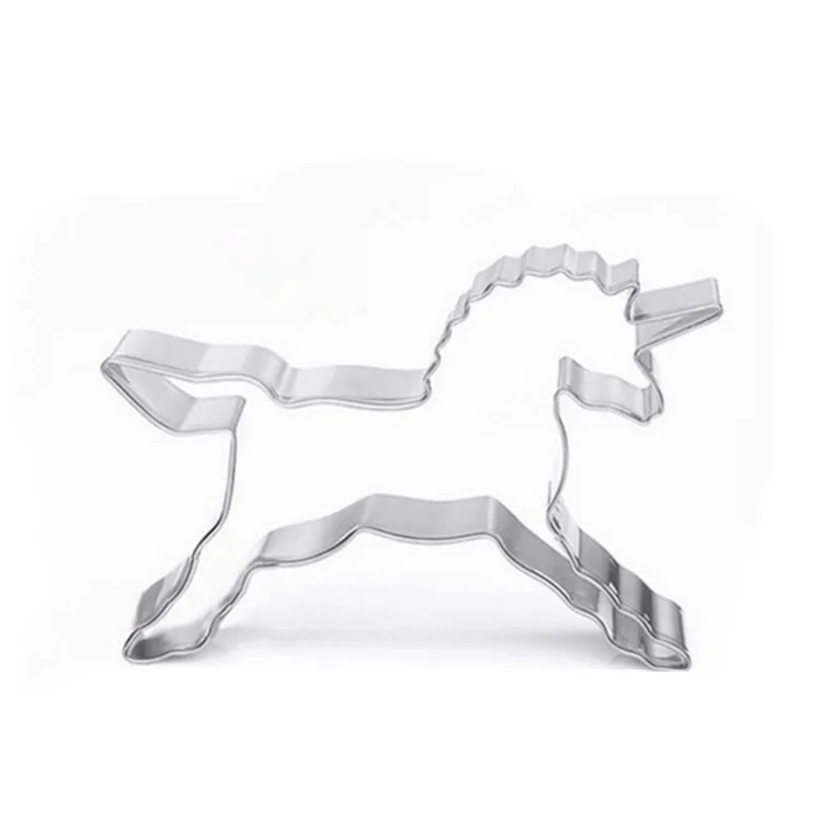 

Amazon hot sale popular Summer Unicorn Party Supplier Shape Stainless Steel Cookie Cutter