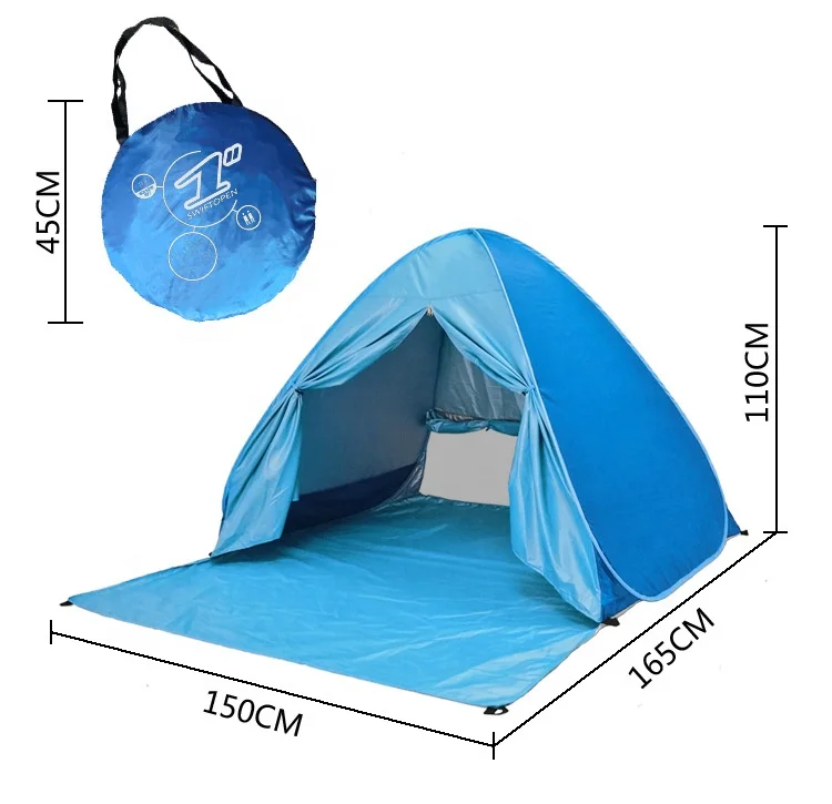 

Custom Logo printing Portable Outdoor beach tent one touch camping tent with UV 50+ Protection