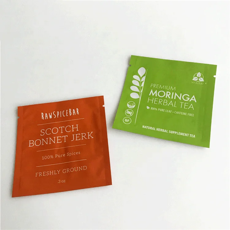 

Eco Friendly Tea Pouches Sachet Custom Heat Seal Packing Biodegradable Paper Tea Packaging Bag