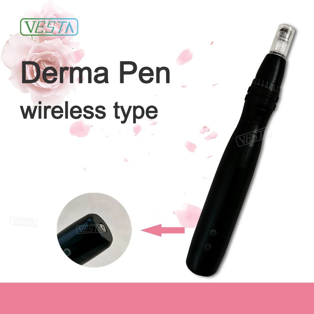 

VESTA MYM Wireless Derma Pen Microneedle pen at home Meso Dermapen, Black