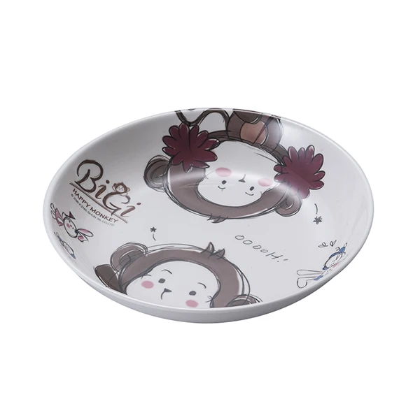 

Food grade 100% melamine little monkey design kid's tableware kids melamine plates, Customized color acceptable