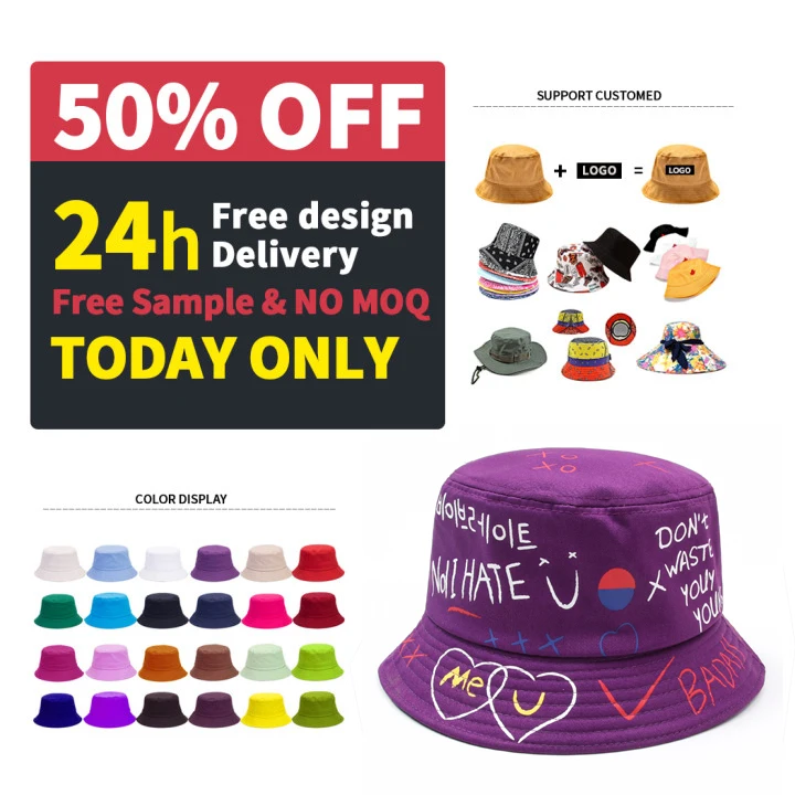 

Spring Summer New Fashion Accessories Unisex Maple Leaf Printed Custom Tie Dye Fisherman Caps Bucket Hats Logo for Women 2021