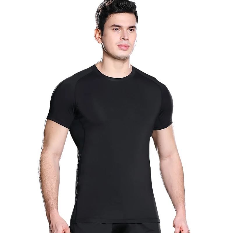 

hot sale black breathable spandex mens gym t shirts