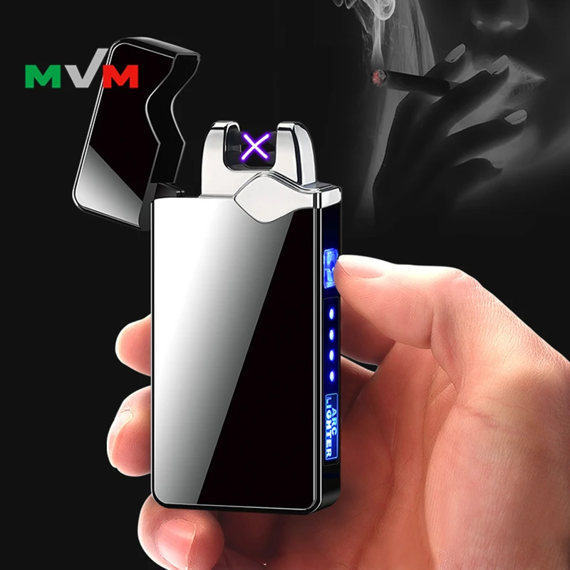 

MLT252 Touch Dual Arc Lighter Electronic USB Recharge Cigarette Lighter Smoking Electric Windproof Metal Plasma Lighters