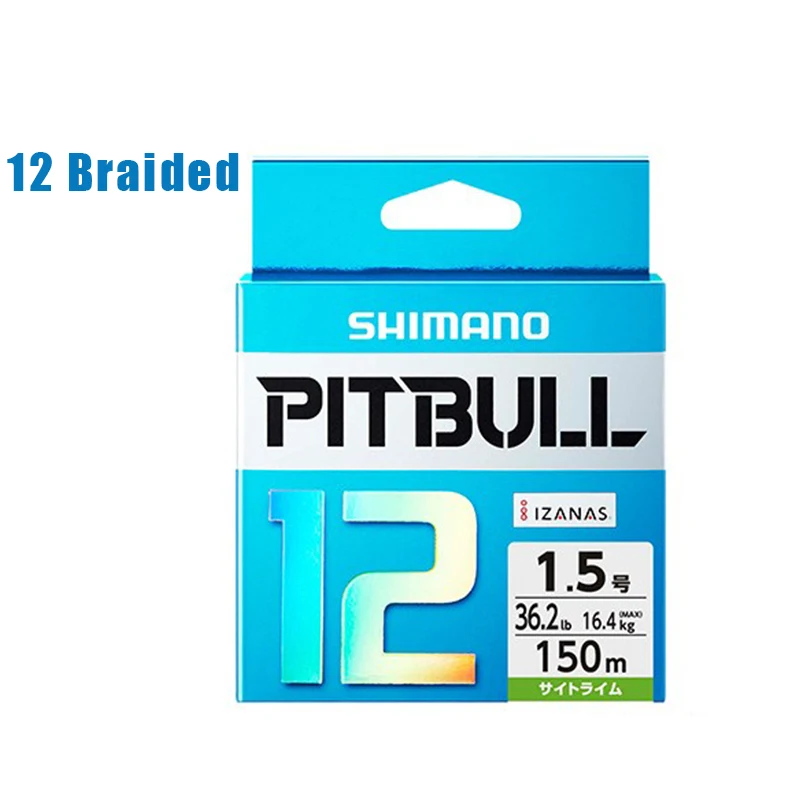 NEW Shimano Pitbull X12 Lime Green 200m 18.3lb/8.3kg #0.8 Braided PE Line Japan 