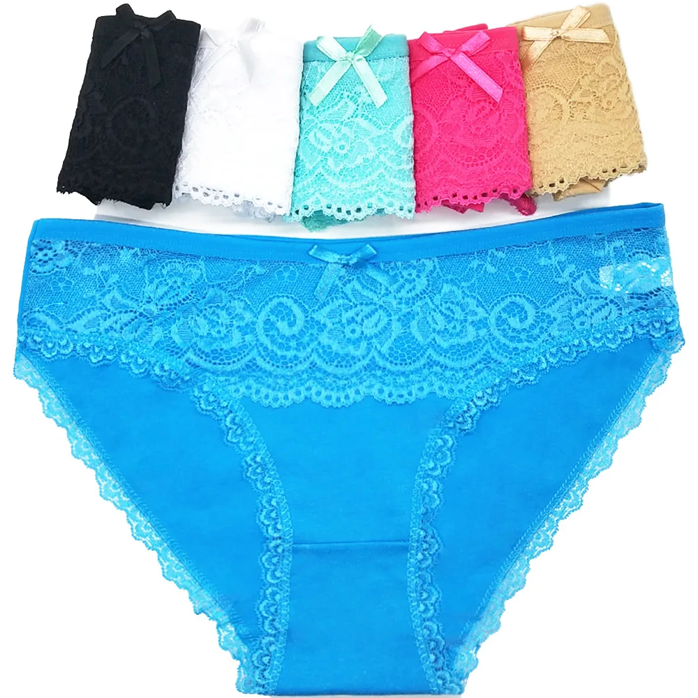 

Factory sell low price women cotton underwear with lace decoration underwear for women