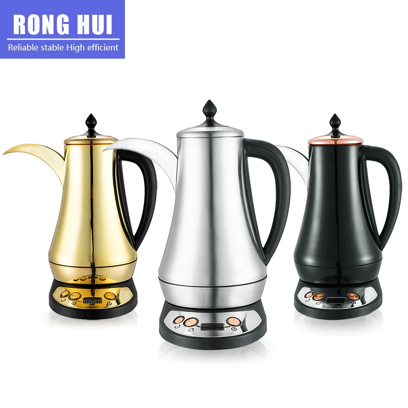 Silver And Gold Stainless Steel Arabian Tea Coffee Kettle With Long