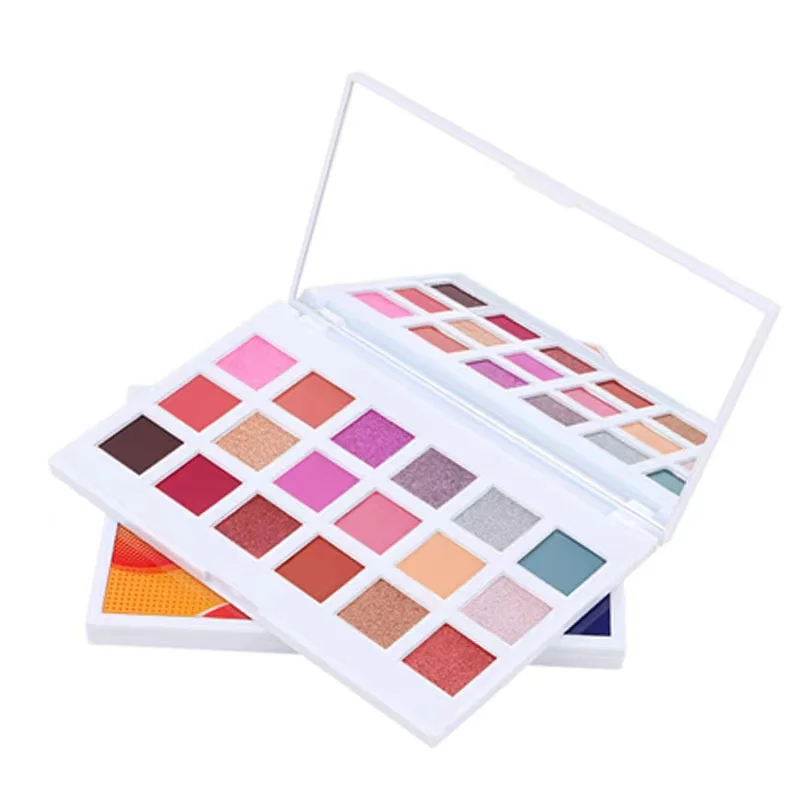 

21 colors plastic packaging White palette eyeshadow palette custom packaging beauty glazed eyeshadow palette, 21color
