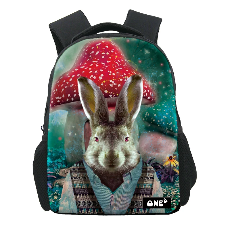 

Giant mushrooms & cute rabbit print bag girl cute kids school large capacity lightweight scool bags girls school, Customized