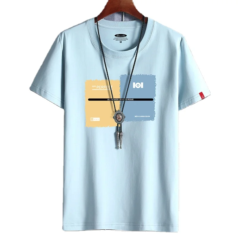 

2022 In Bulk Casual Wholesale Custom Breathable Skin Friendly Comfortable Short Sleeve Crew Neck Men's T Shirts, Customize color