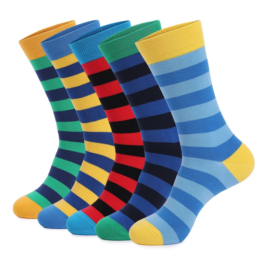 

Jingwen OEM Calcetines Graciosos Cotton Jacquard Happy Socks Men