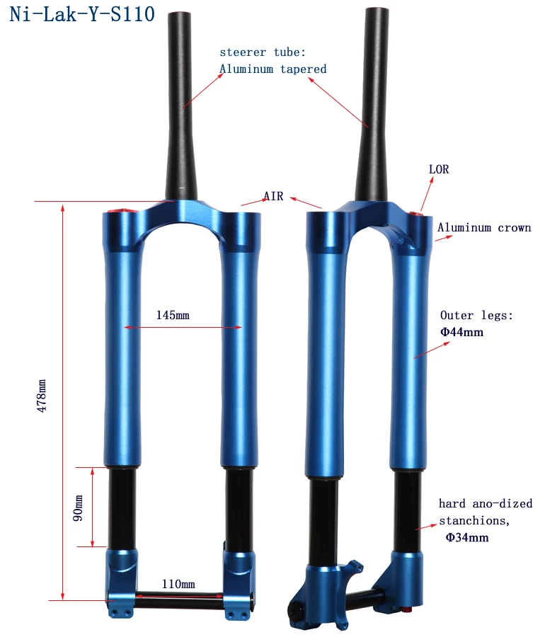 Inverted Fork For Pit Bike Air Fork With Hydraulic Rebound Adjustable