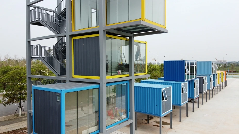 
Prefab customized container cinema colorful shipping container movie theater the Iconic building 