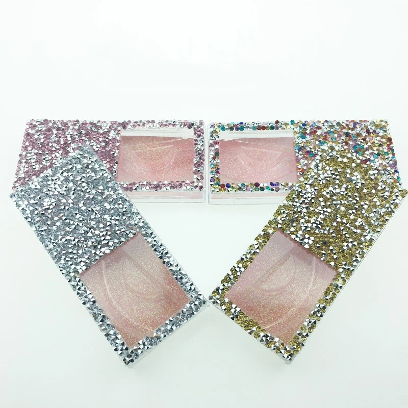 

rhinestone cute diamond lash box wholesale eyelash boxes bling lash box