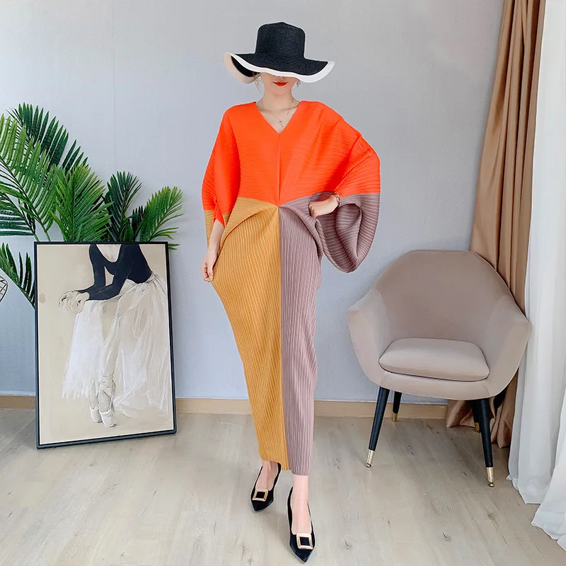 

FXZ wholesale fashion loose puff sleeve women miyake pleated dress, Customized color