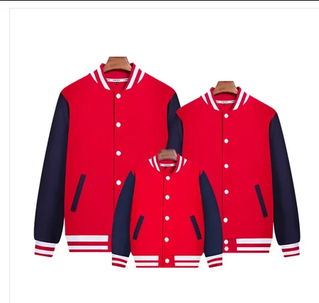 

Custom Logo Family Matching Clothes Spring Autumn Dad Mom and Me Family Matching Baseball Jacket Outfit Plus Sizes