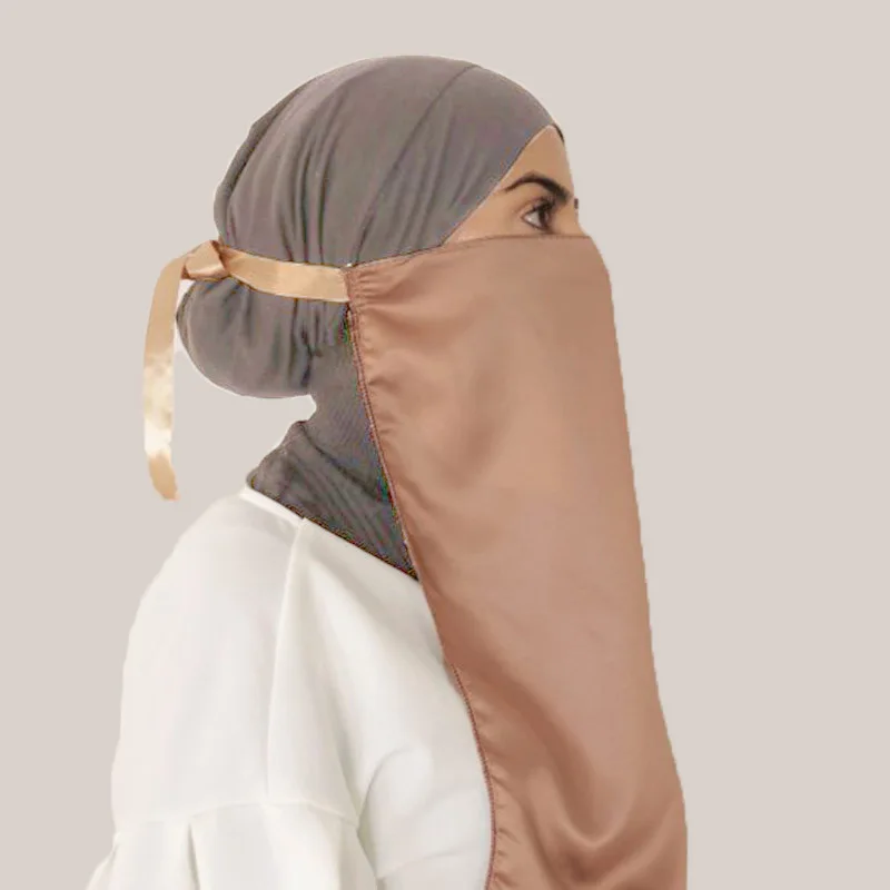 

Muslim Hijabs New Malaysia Ladies Plain Color Satin Crepe Scarf Shawl Women Pleated Stain Silk Niqab