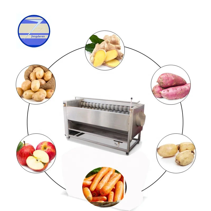 Pepper/Tomato/Potato/Ginger/Pumpkin/Seafood Vegetable Soft Brush Washing Peeling Machine  #Australia WT/8613824555378