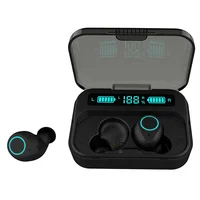 

Blue tooth waterproof earbuds wireless headset silent disco headphone led light touch control headphone earbuds with powerbank