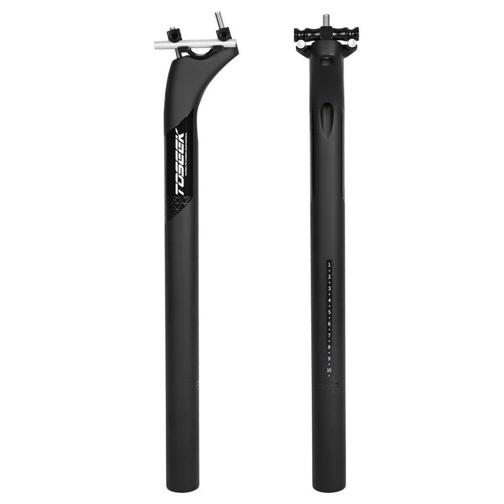 

Toseek 400 folding bike seat post black matt offset 20mm seatpost bicycle mtb bike 27.2/31.6 carbon seatpost, Matte/black