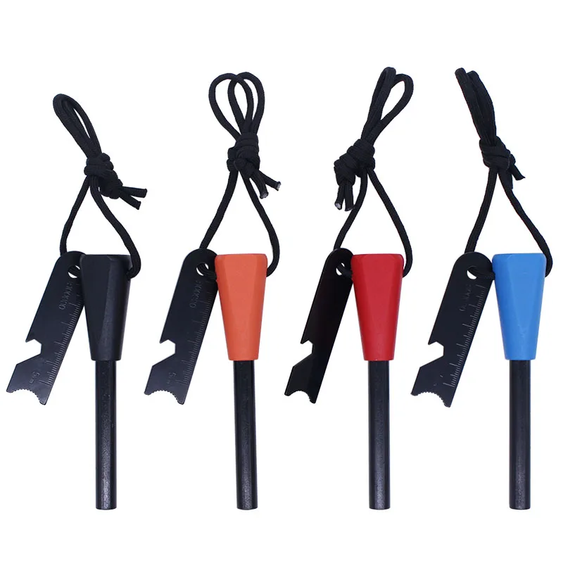 

3/8 Inch All-Weather Wood Handle Magnesium Ferro Rod with Multi-Tool Striker