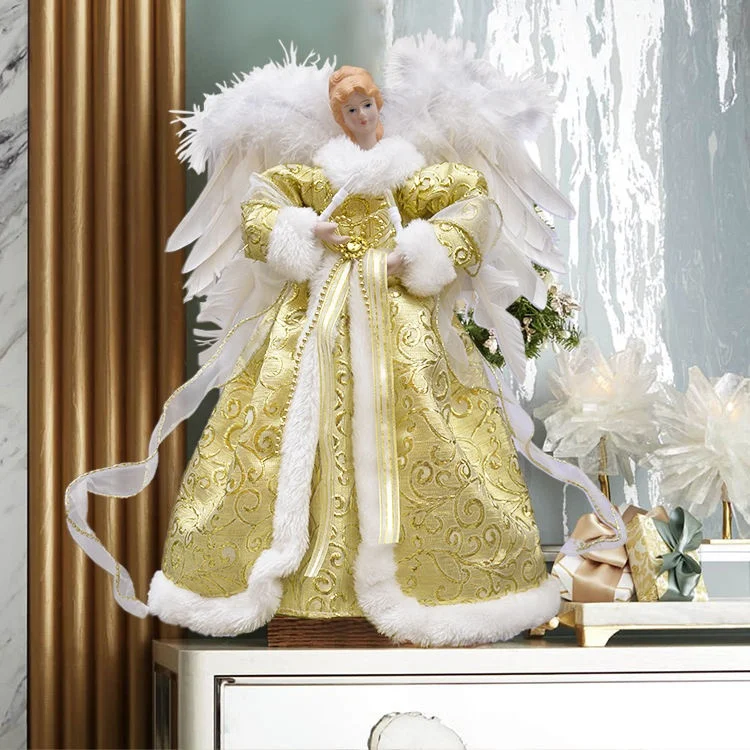 

New product ideas 2023 custom lighted angel christmas tree topper for christmas decoration