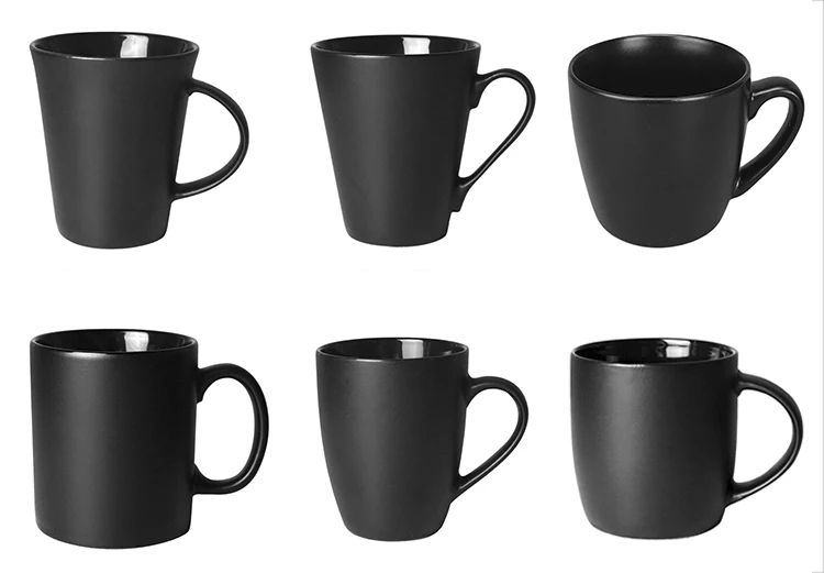 Wholesale Bulk Cheap Writable Matte Black Finished Ceramic Stoneware