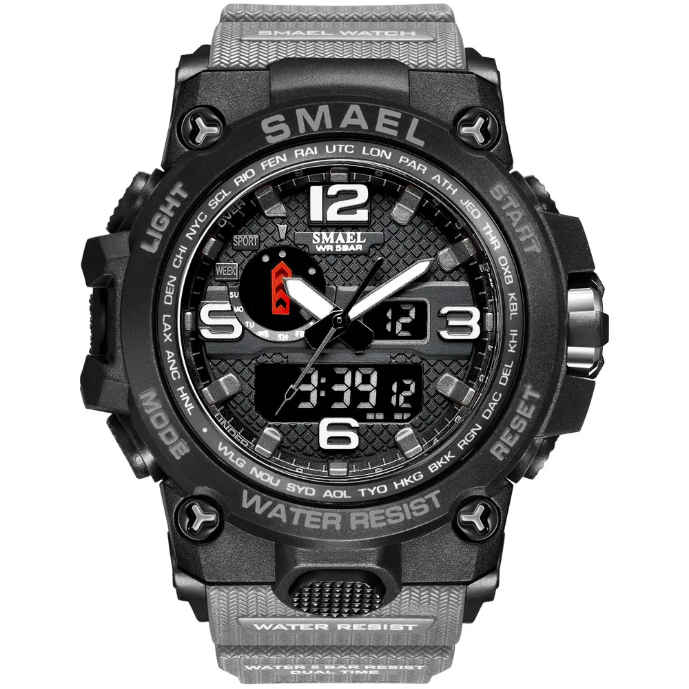 

SMAEL Brand 1545D fashion G Watch Style Digital Watches Analog Digital Luxury Dual Time Display Rubber Sport Watches For Men, 8 colors