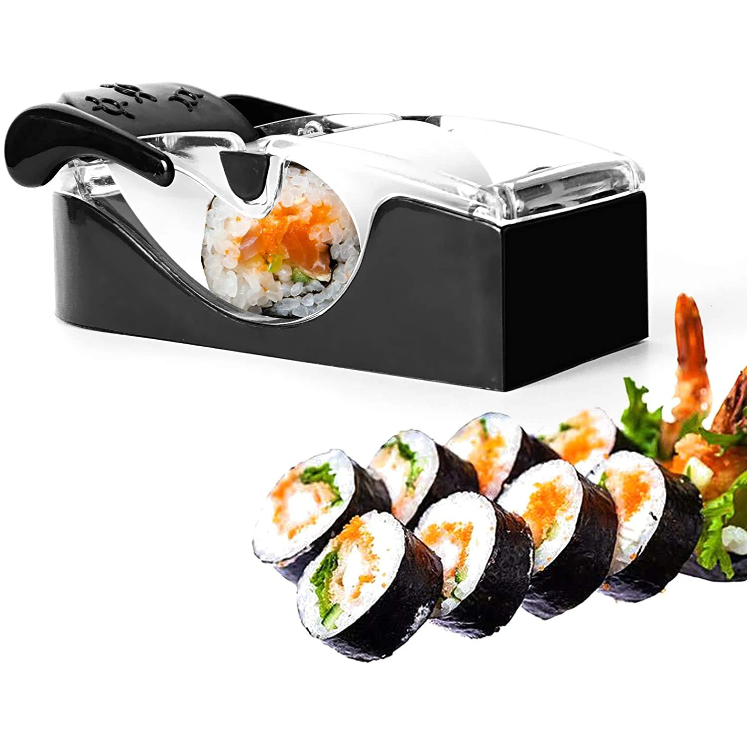 

DIY Kitchen Accessories Automatic Plastic Sushi Mold Making Kit Roll Sushi Maker, Black, customizable