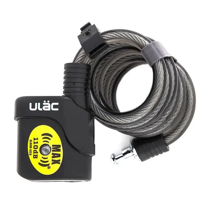 

Steel Cable Bicycle Cycling Lock 110db Loud Mtb Road Bike Safety Wire Lock, Black