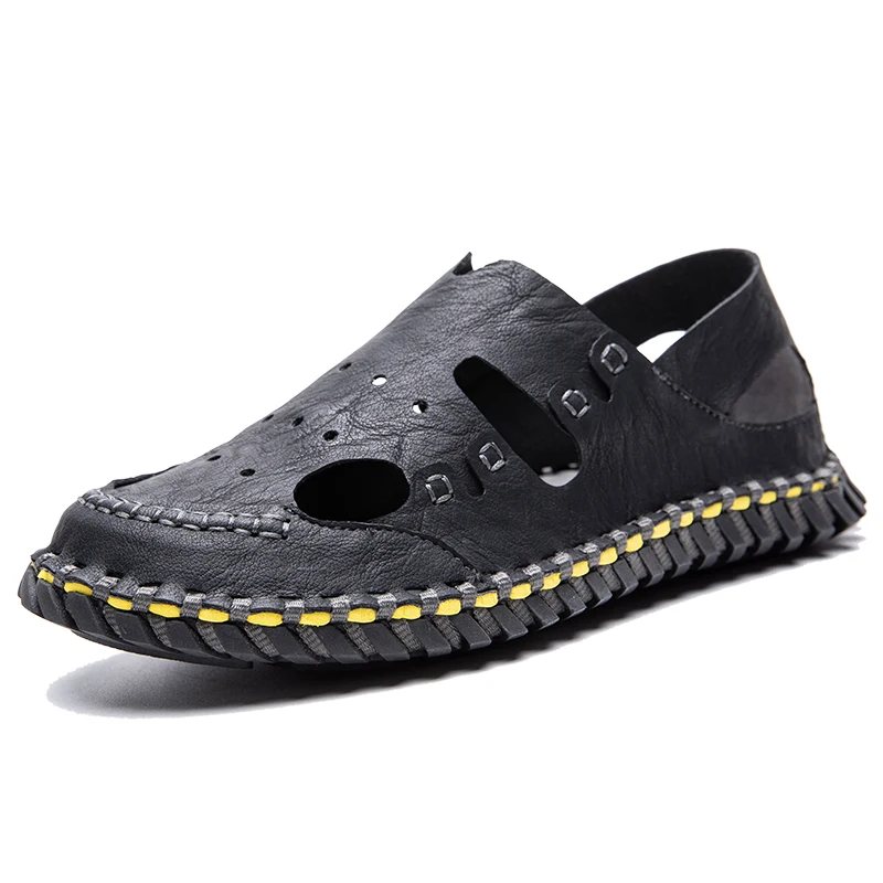 

Custom New Designs Outdoor Men's Slippers Slide Sandal Microfiber Upper Rubber Sole Sandals For Men