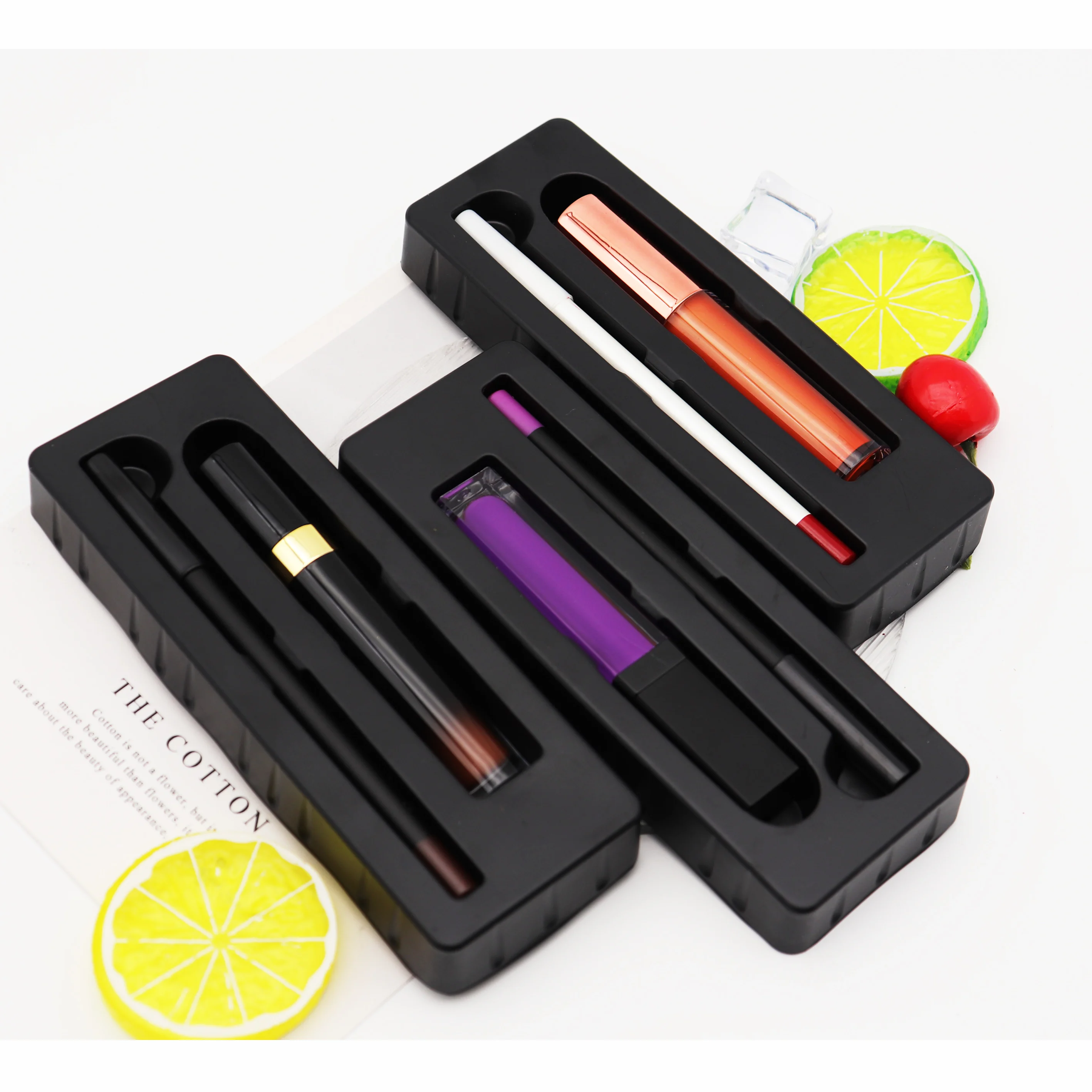 

Low MOQ Liquid Matte Lip Kit Lipstick Set Lipgloss with Lip Liner Set Lip Kit Box Packaging