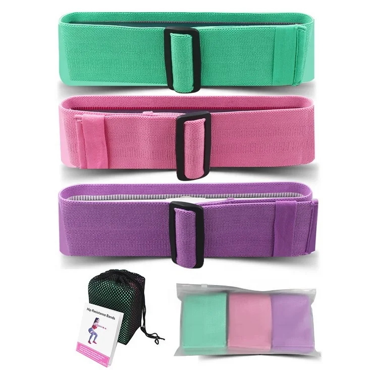 

Custom Logo cotton fabric yoga band Gym Exercise fitness adjustable hip circle for Legs