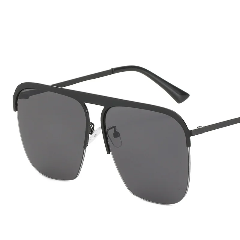 

High Quality Trendy Oversized Retro Sun Glasses UV400 Gradient Lens Flat Top Sunglasses 2021 for Men Women