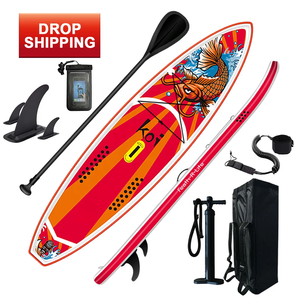 

FUNWATER Drop Shipping sup paddle boards inflator pump surf leashes sup pedal board bodyboard, Red