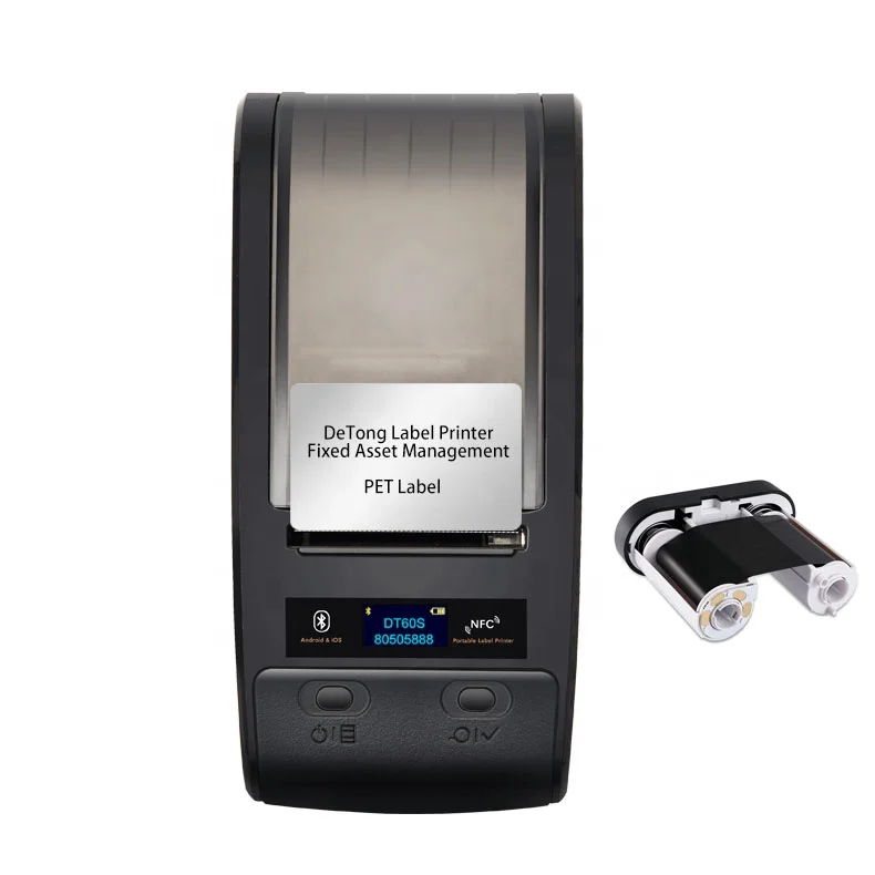 

DeTong-DT60S Handheld Label Printer Thermal Transfer Printer Barcode QR Code Fixed Assets Tag Printer