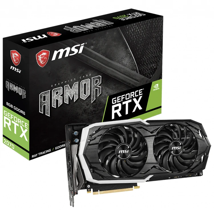 

MSI NVIDIA GeForce RTX 2070 ARMOR 8G Graphics Card with 8GB GDDR6 256-bit Memory Ray Tracing Support NVLink (SLI-Ready) 2-way