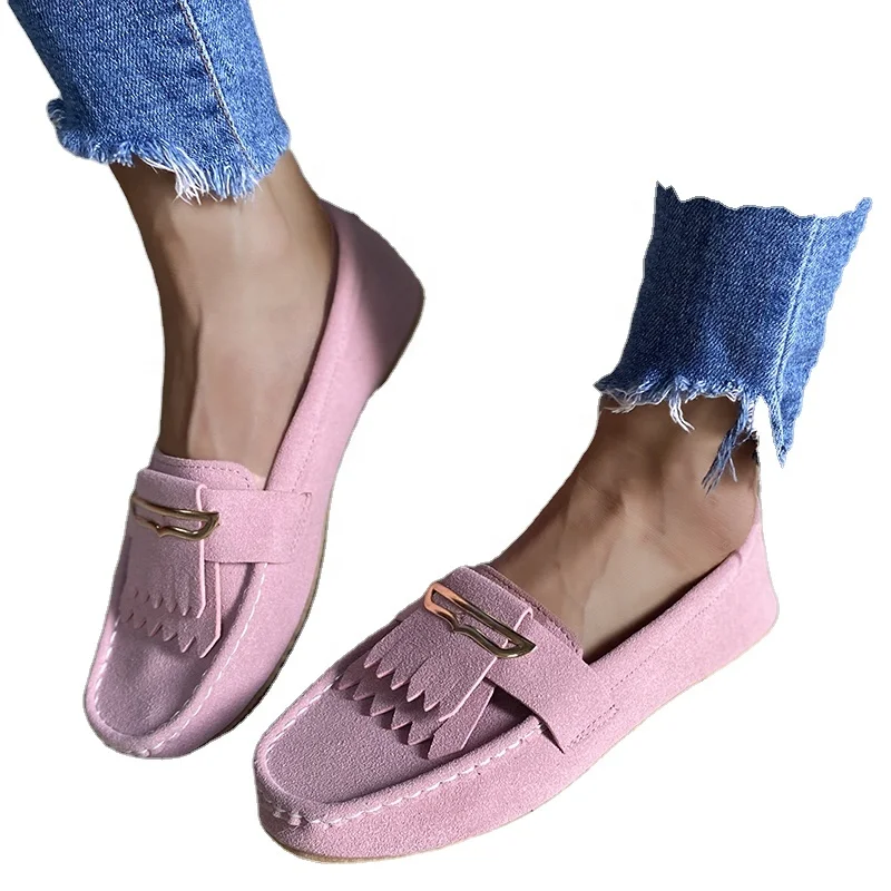 

2021 Fashion Women Comfortable Flat Casual Shoes Tassel shoes, As pic