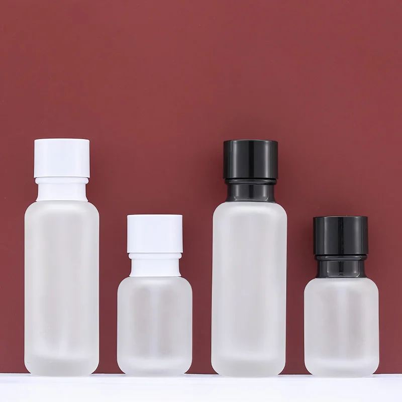 

Cosmetic frosted glass bottle 50g 50ml 110ml lotion bottle 150ml glass bottle pump