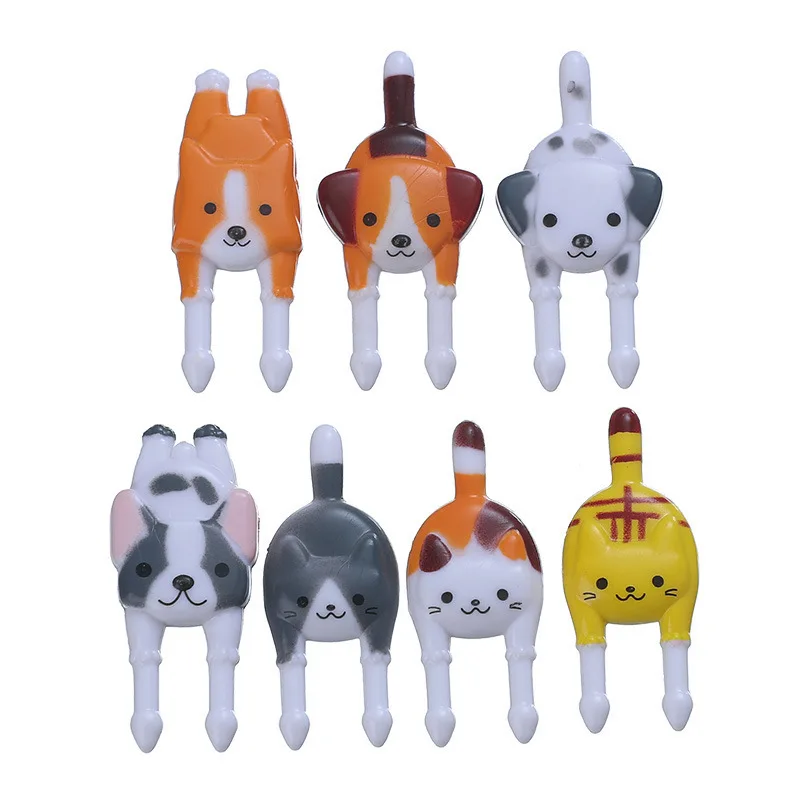 

Food grade 7pcs set puppy kitten cute food pick for kids, Picture