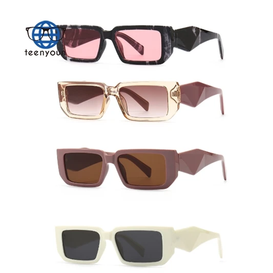 

Teenyoun Famous Brand Uv400 Women Design Vintage Small Rectangle Sun Glasses Frame Female Gafas De Sol For