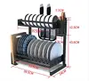 2 Tier Stainless Steel Kitchen Dish Racks Metal Dish Drying Racks Table Storage Dish Rack